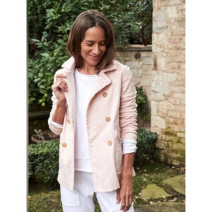 New Frank & Eileen Belfast Triple Fleece Peacoat Jacket Pink Size M